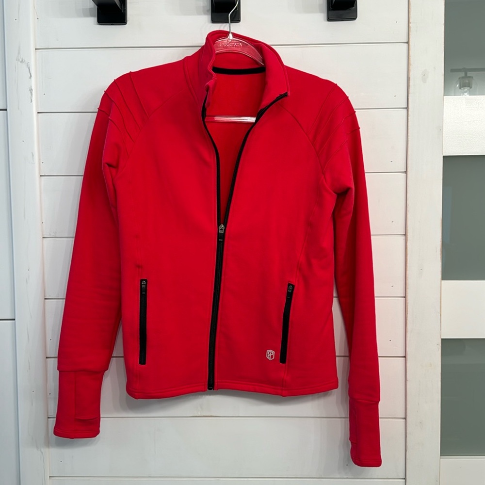 Born Primitive Unmatched Moto Zip Up performance jacket pink/red Womens Size S
